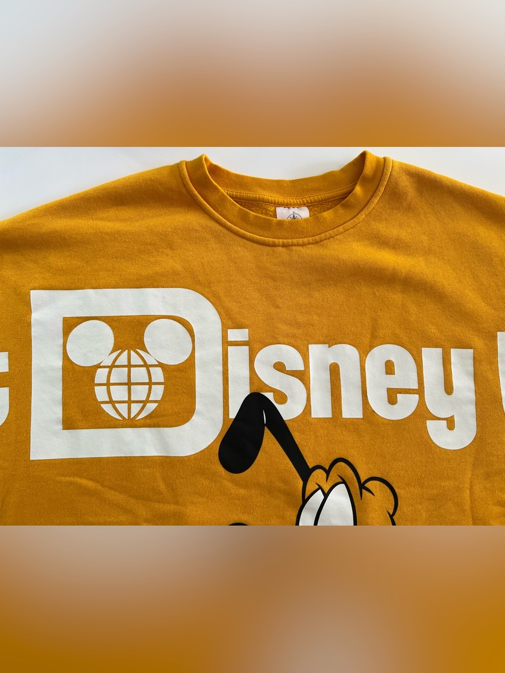 Walt Disney World Pluto Yellow Oversized Pullover Sweatshirt Size XL - Picture 5 of 15